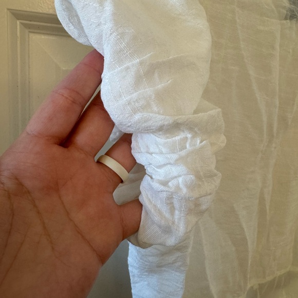 NWT Poetry Cream & White Crochet Accent Blouse - Picture 3 of 5